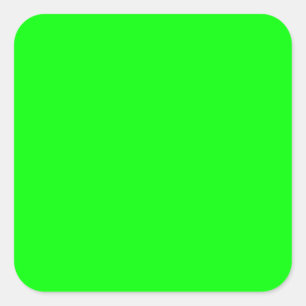 Pegatina Cuadrada Decoración verde neón color que se puede Personali