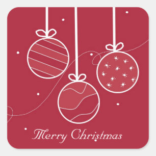 Pegatina Cuadrada Decoraciones navideñas festivas