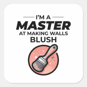 Pegatina Cuadrada Decorador de interiores de pintura de paredes pint