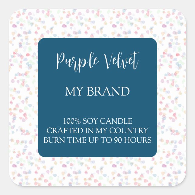 Pegatina Cuadrada Decorative Candle Label Square Sticker (Anverso)
