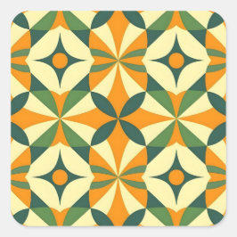 Pegatina Cuadrada Decorative retro seamless pattern