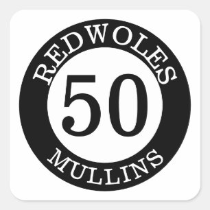 Pegatina Cuadrada Decretos personalizados del pomo de la pelota de b