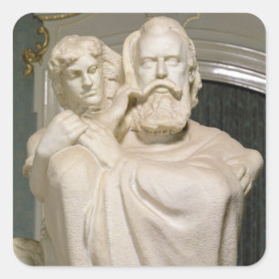 Pegatina Cuadrada Dedicación al Brahms, 1909