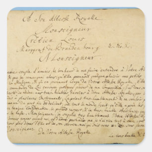 Pegatina Cuadrada Dedicación manuscrita "Brandenburger Concertos"