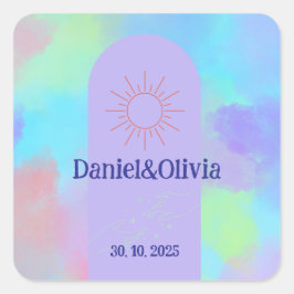 Pegatina Cuadrada Deep Purple Soft Boda Stube