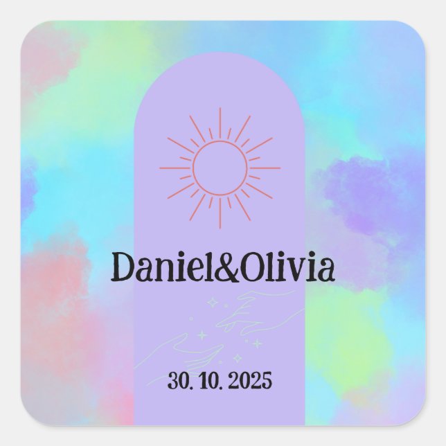 Pegatina Cuadrada Deep Purple Soft Weeding Stuff (Anverso)