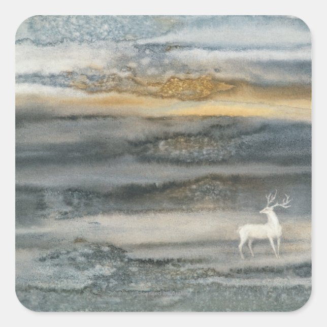 Pegatina Cuadrada Deer (Anverso)