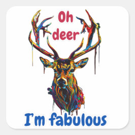 Pegatina Cuadrada Deer