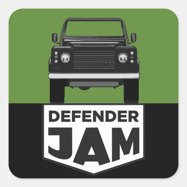PEGATINA CUADRADA DEFENDER JAM (Anverso)