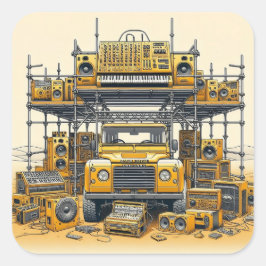 Pegatina Cuadrada Defensor del desierto