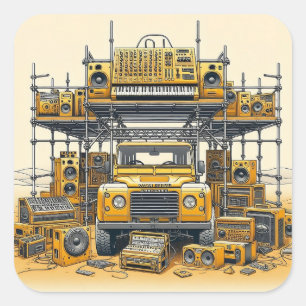 Pegatina Cuadrada Defensor del desierto