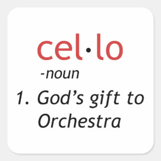 Pegatina Cuadrada Definición de Cello
