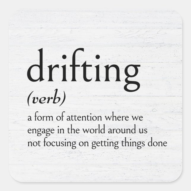Pegatina Cuadrada Definición de DRIFTING (Anverso)