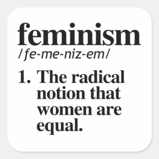 Pegatina Cuadrada Definición de feminismo