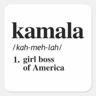 Pegatina Cuadrada Definición de Kamala: Chica jefe de América