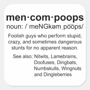 Pegatina Cuadrada definición de mencompoops