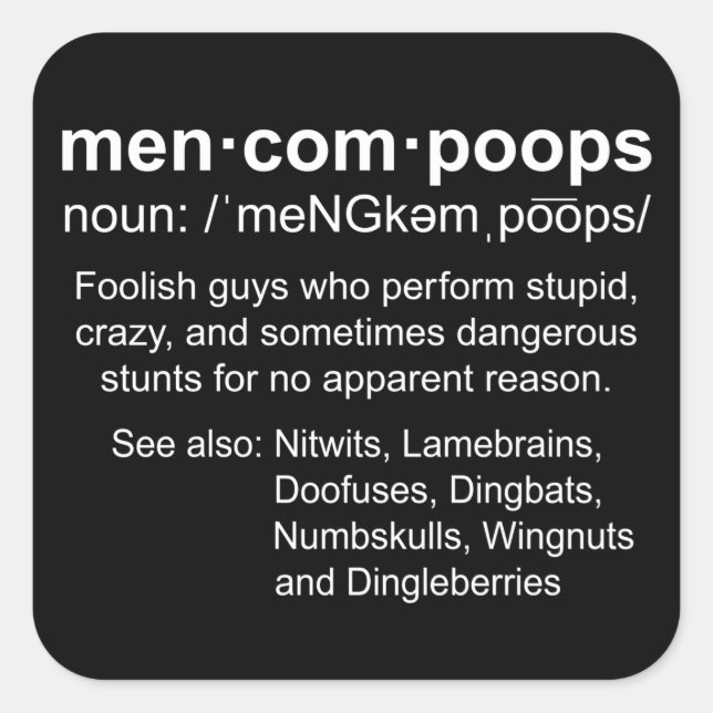 Pegatina Cuadrada definición de mencompoops (Anverso)