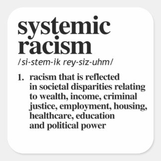 Pegatina Cuadrada Definición de racismo sistémico