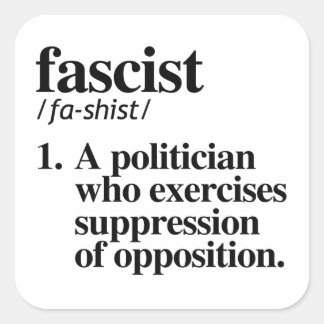 Pegatina Cuadrada Definición fascista