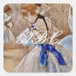 Pegatina Cuadrada Degas Dancer Con Cinta Azul