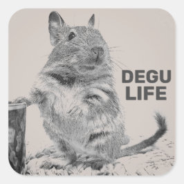 PEGATINA CUADRADA DEGU LIFE