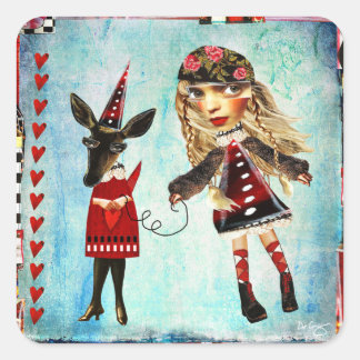 Pegatina Cuadrada Deidre y sus Pegatinas Doe