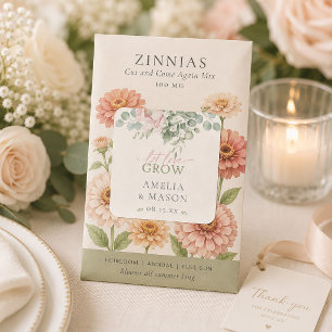 Pegatina Cuadrada Deja que el amor crezca Boda floral rosada