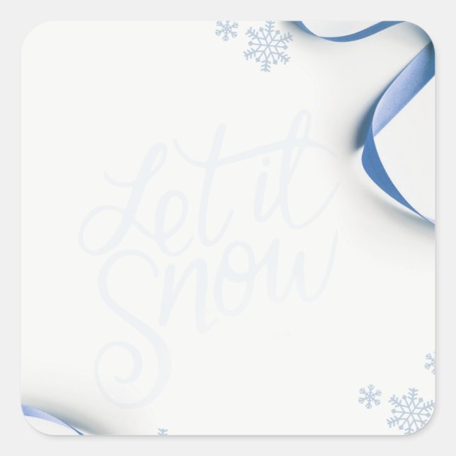Pegatina Cuadrada Deja que Nieve (Anverso)