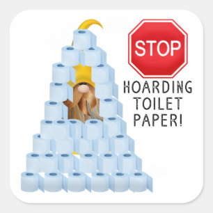 Pegatina Cuadrada Dejar de alojar papel higiénico