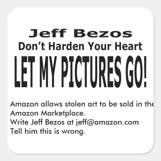 Pegatina Cuadrada ¡Dejen Que Mis Fotos Se Vayan! (Anverso)