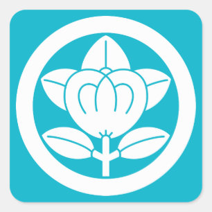 Pegatina Cuadrada ） del 六つ割り作図 del （del 丸に橘