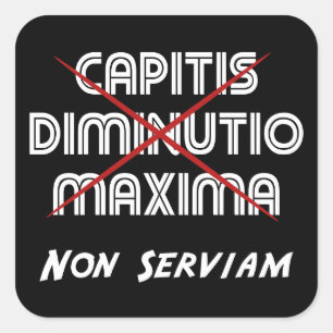 Pegatina Cuadrada del capitis del diminutio de los máximos serviam