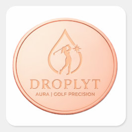 Pegatina cuadrada del logotipo de Droplyt Golf Aur