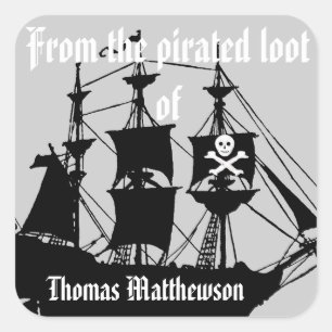 Pegatina Cuadrada Del Lote Pirata de......