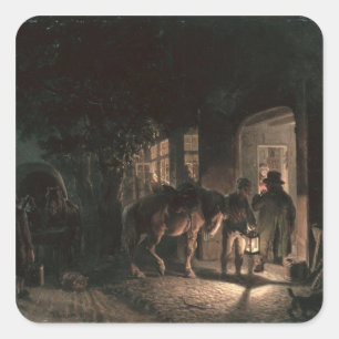 Pegatina Cuadrada Delante del Pub, 1843