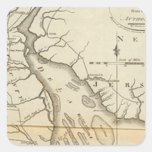 Pegatina Cuadrada Delaware