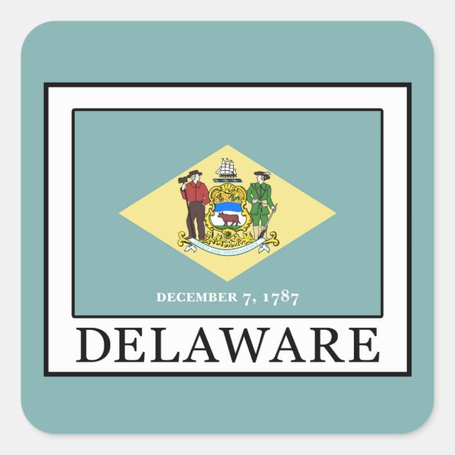Pegatina Cuadrada Delaware (Anverso)