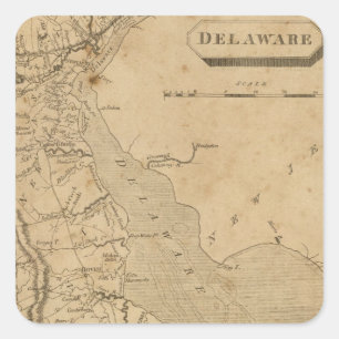Pegatina Cuadrada Delaware 3