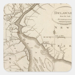Pegatina Cuadrada Delaware 5