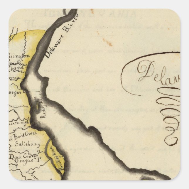 Pegatina Cuadrada Delaware 7 (Anverso)