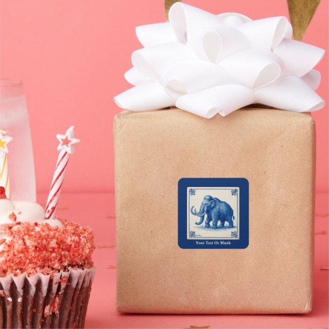 Pegatina Cuadrada Delft Wooly Mammoth (Fiesta)