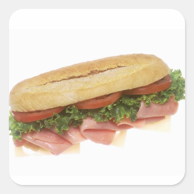 Pegatina Cuadrada Deli Sandwich (Anverso)