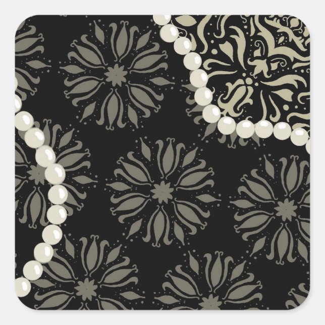Pegatina Cuadrada Delicious damask (Anverso)