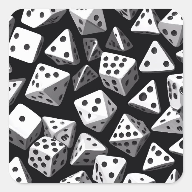 Pegatina Cuadrada Delight de dados: Una cascada geométrica (Anverso)