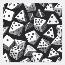 Pegatina Cuadrada Delight de dados: Una cascada geométrica