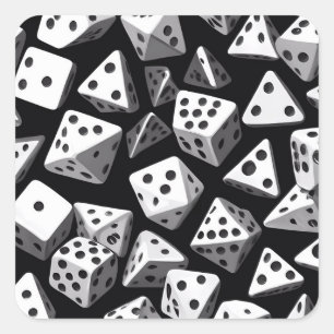 Pegatina Cuadrada Delight de dados: Una cascada geométrica