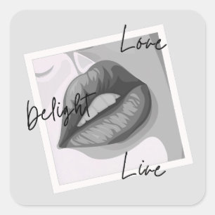 Pegatina Cuadrada Delight Love Live Lips