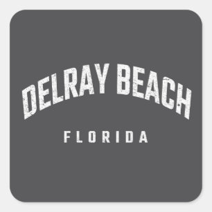 Pegatina Cuadrada Delray Beach Florida