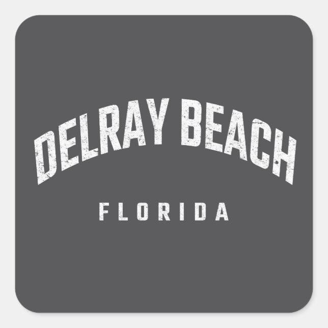 Pegatina Cuadrada Delray Beach Florida (Anverso)
