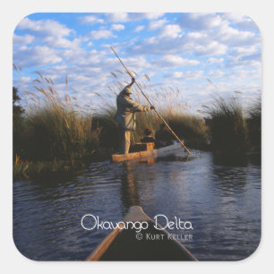 Pegatina Cuadrada Delta de Okavango